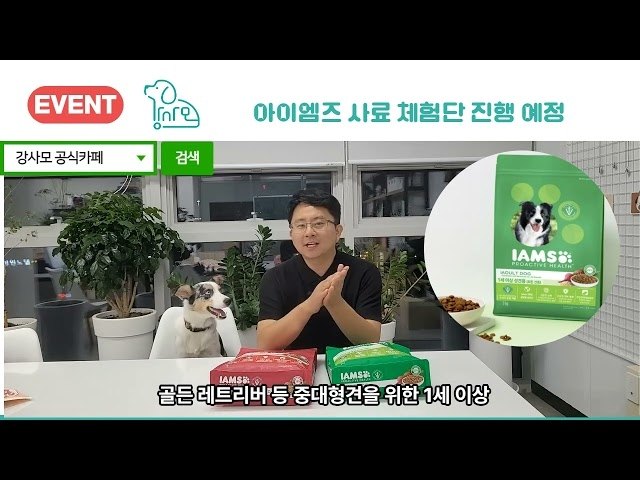 프리미엄 펫푸드 브랜드 아이엠즈, 사료 체험단 모집 예고