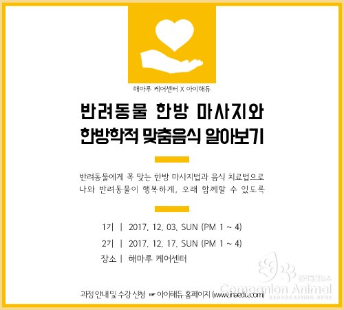 아이해듀, 한방 마사지와 맞춤 음식을 알아보는 보호자 대상의 사전 강의 개설